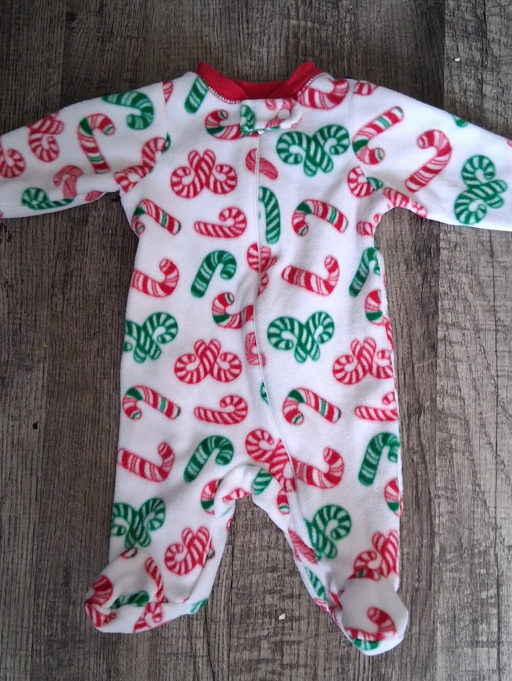 Newborn Holiday Time Boy Candy Cane Sleep N Play